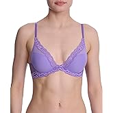 Natori Women's Feathers Lace Plunge T-Shirt Bra 730023, Violet Blue, 36D