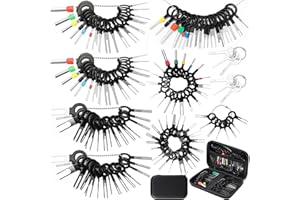 VIGNEE Terminal Removal Tool Kit,140 Pcs pin Terminal Extractor Kit for Car,Wire Connector Pin Release Key Extractor Tools Set for Most Connector Terminal with a Protective Bag