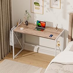 SOROGRA Folding Desk with Storage Pocket for Small