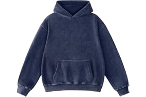 Dnzzs Men's Oversized Acid Wash Hoodies Heavyweight Cotton Fleece Sweatshirt Loose Fit Fall Winter Casual Streetwear Pullover