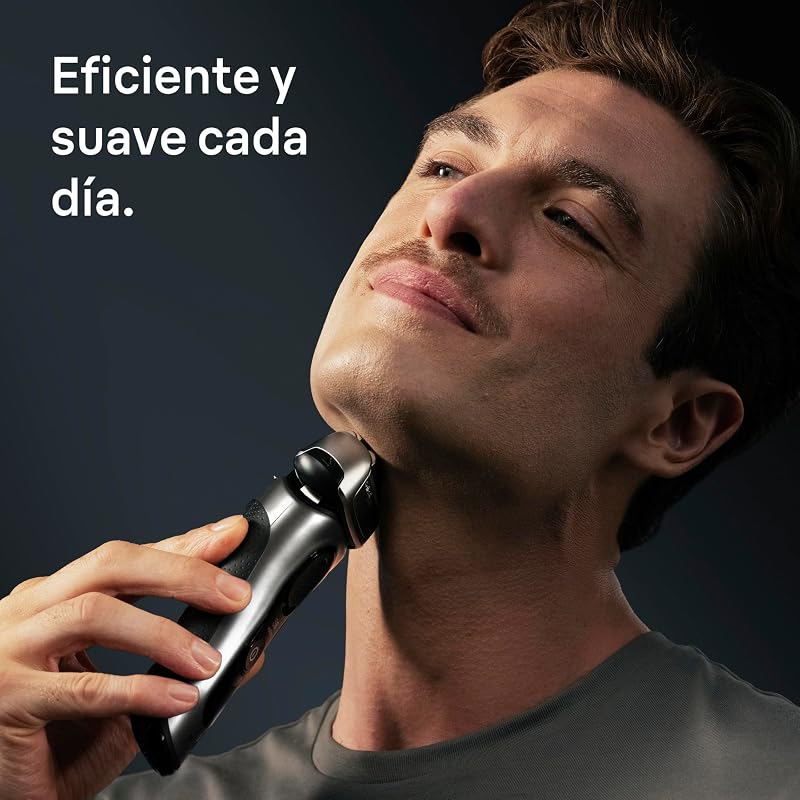 Braun Electric Shaver Men Série 8, Barbeador de barba seco e molhado com cabeça e aparador de precisão, 60 min de uso, base de carregamento e estojo de viagem, 8617S, prata