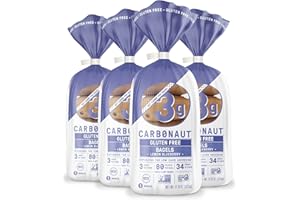 Carbonaut Gluten Free Bagels, Low Carb Bagels, Keto Bagels, Keto-Certified Food, Bread, Snack, Meals, Non-GMO, Vegan Bagels 4 Pack (Lemon Blueberry)