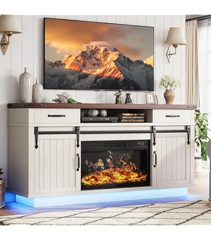 Amazon.com: Fireplace TV Stand for 75 Inch TV, Media Console