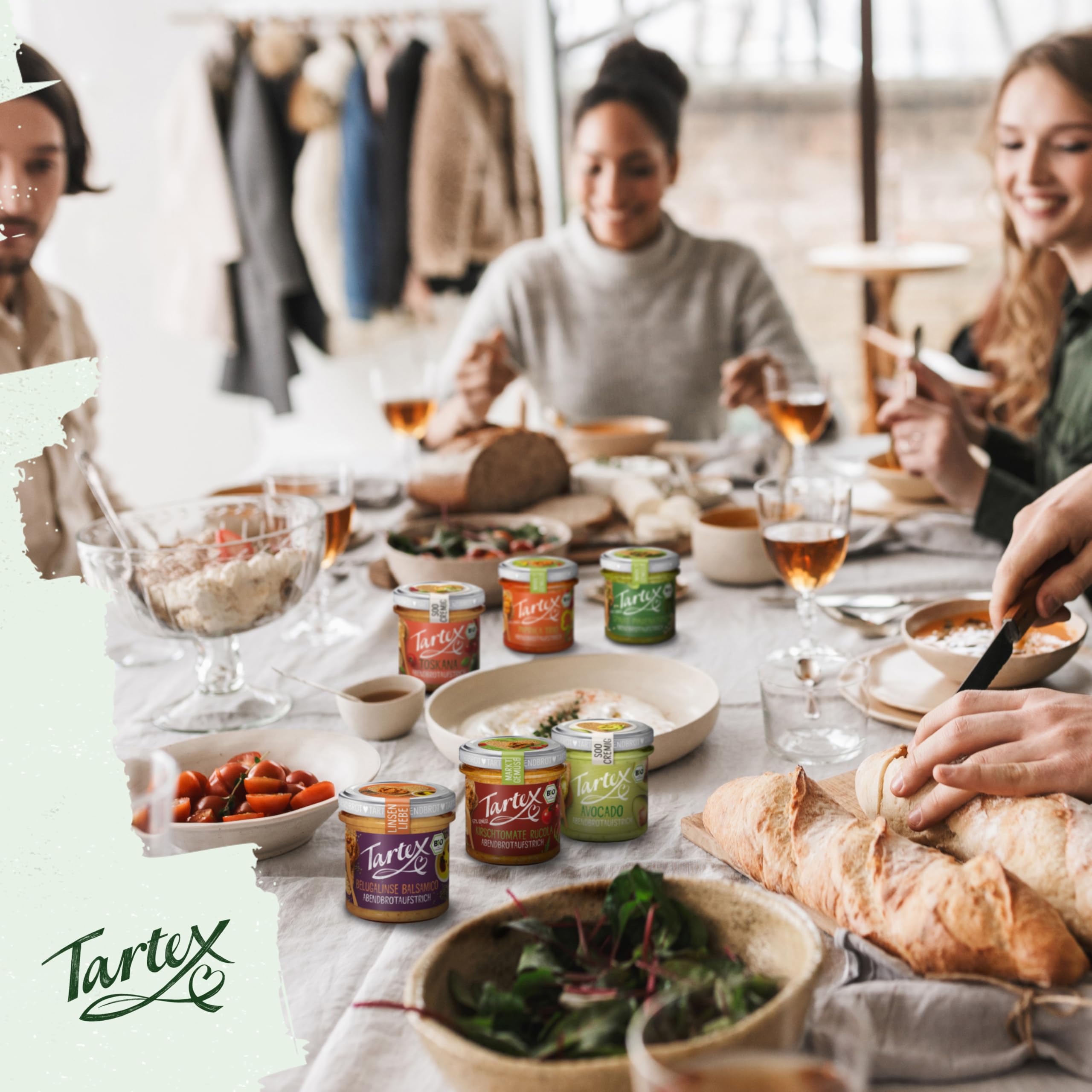 Tartex Bio Brotaufstriche Herzhaft | Veganer Aufstrich | Kennenlernbox Lieblinge | 6 Gläser im Vorteilspack | lecker auf Brot oder als Dip | 825g 8