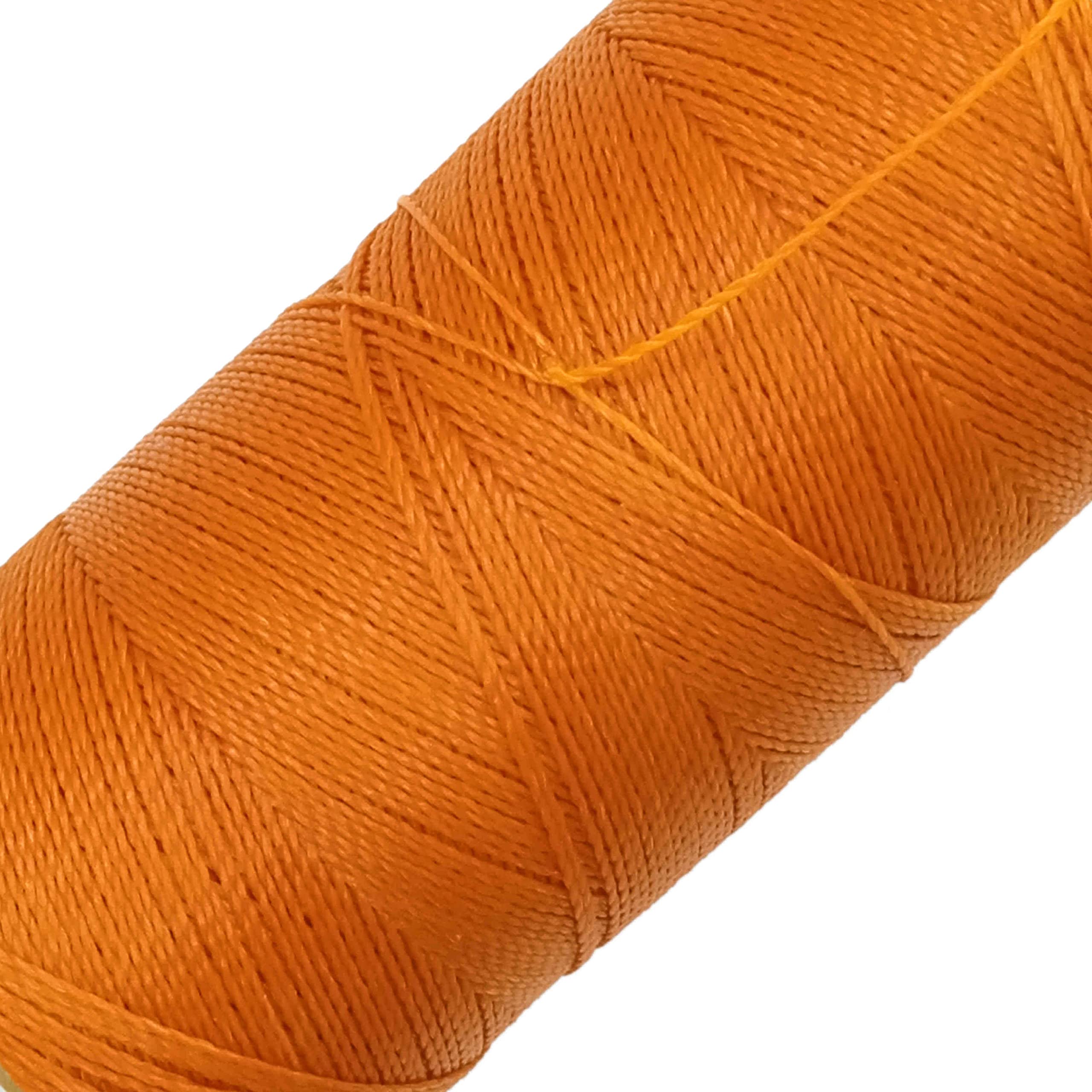 LINHASITA Waxed Thread 100gr / 360 Metres 0.5 mm Thick Polyester Macrame 30 Colours - orange