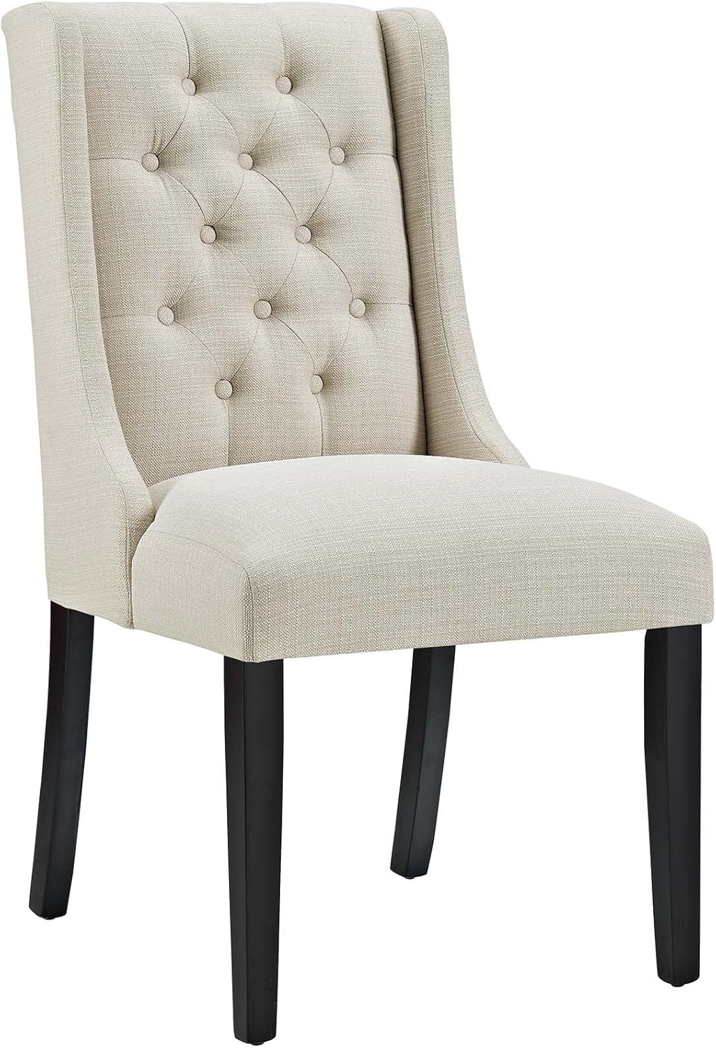 Modway Baronet Modern Tufted Upholstered Fabric Parsons Kitchen and Dining Room Chair in Beige - Chairs