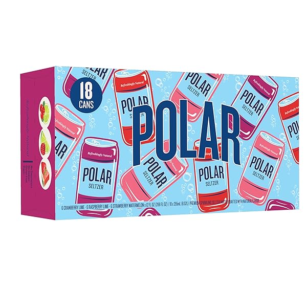 POLAR SELTZER WATER BERRIES VARIETY PACK, 12 FL OZ CANS, 18 PACK