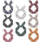 ONEYE, Wire Headbands for Women Twist Bow Hairbands Fashion Check Bunny Ears Headwraps Hair Accessories for Workout Yoga Running Soccer Sports Pack of 8, 8 Count (Pack of 1)