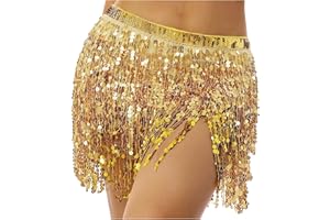 Wuchieal Belly Dance Skirt Hip Scarf Dance Hip Belt Latin Dance Hula Hip Scarf