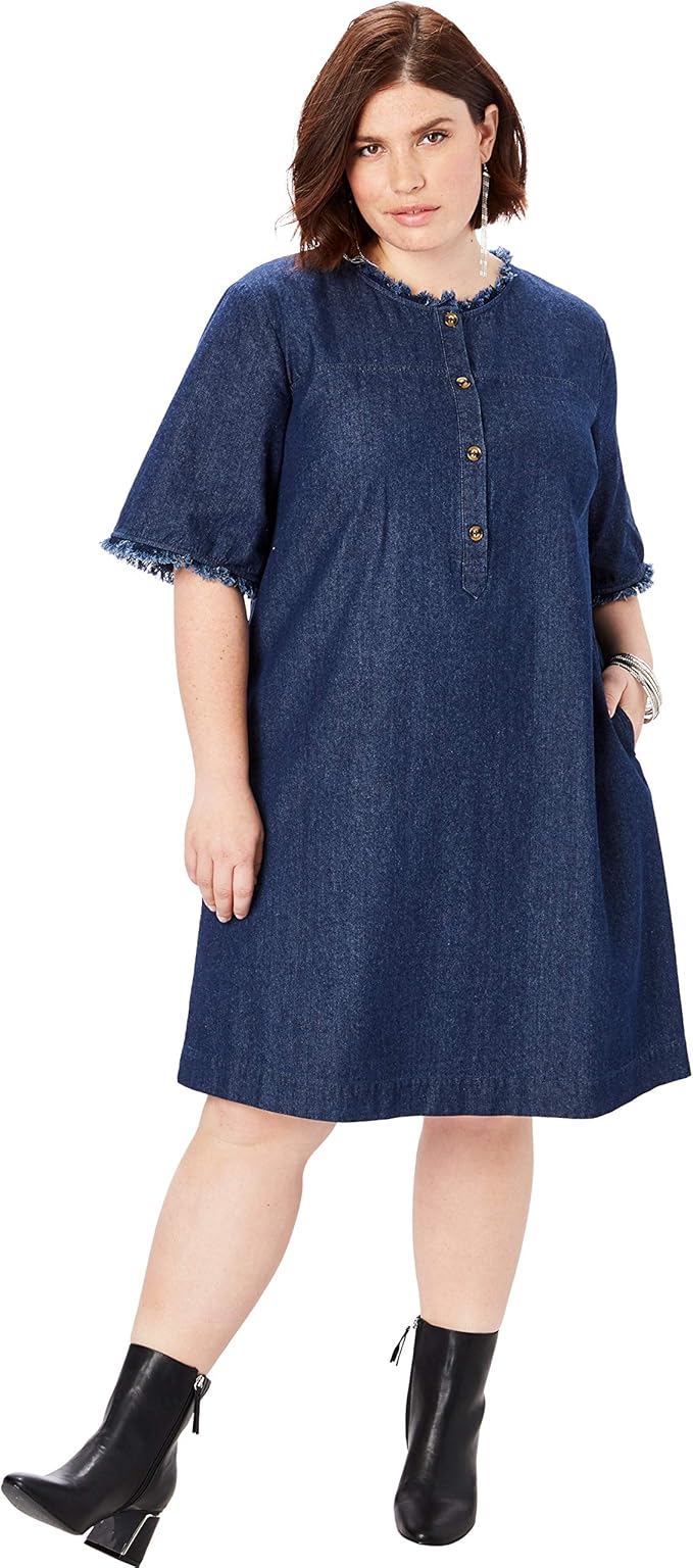 plus size denim outfit