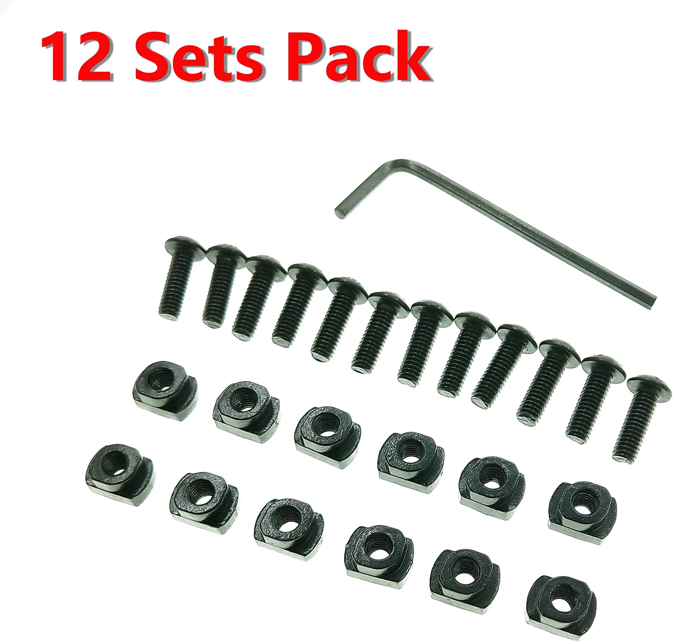 Huntiger M-Lok Screw with T-Nut Replacement 12 Sets for Mount Rail with Wrench Gunsmith Tool