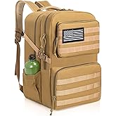 IBVIVIC 45L Tactical Backpack for Men, Water-resistant Military MOLLE Assault Backpack Bag for Hunting Camping Travel (Khaki)