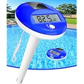 Sinbyuer Solar Digital Pool Thermometer Floating Easy Read with One Rope | Large LCD Display with Big Numbers, &plusmn;0.5℃ High Precision, IP68 Waterproof PoolTemperature Gauge for Hot Tub, Spa