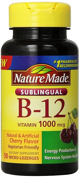 Nature Made Vitamin B-12 1000 MCG Sublingual Supplement, 50 Count