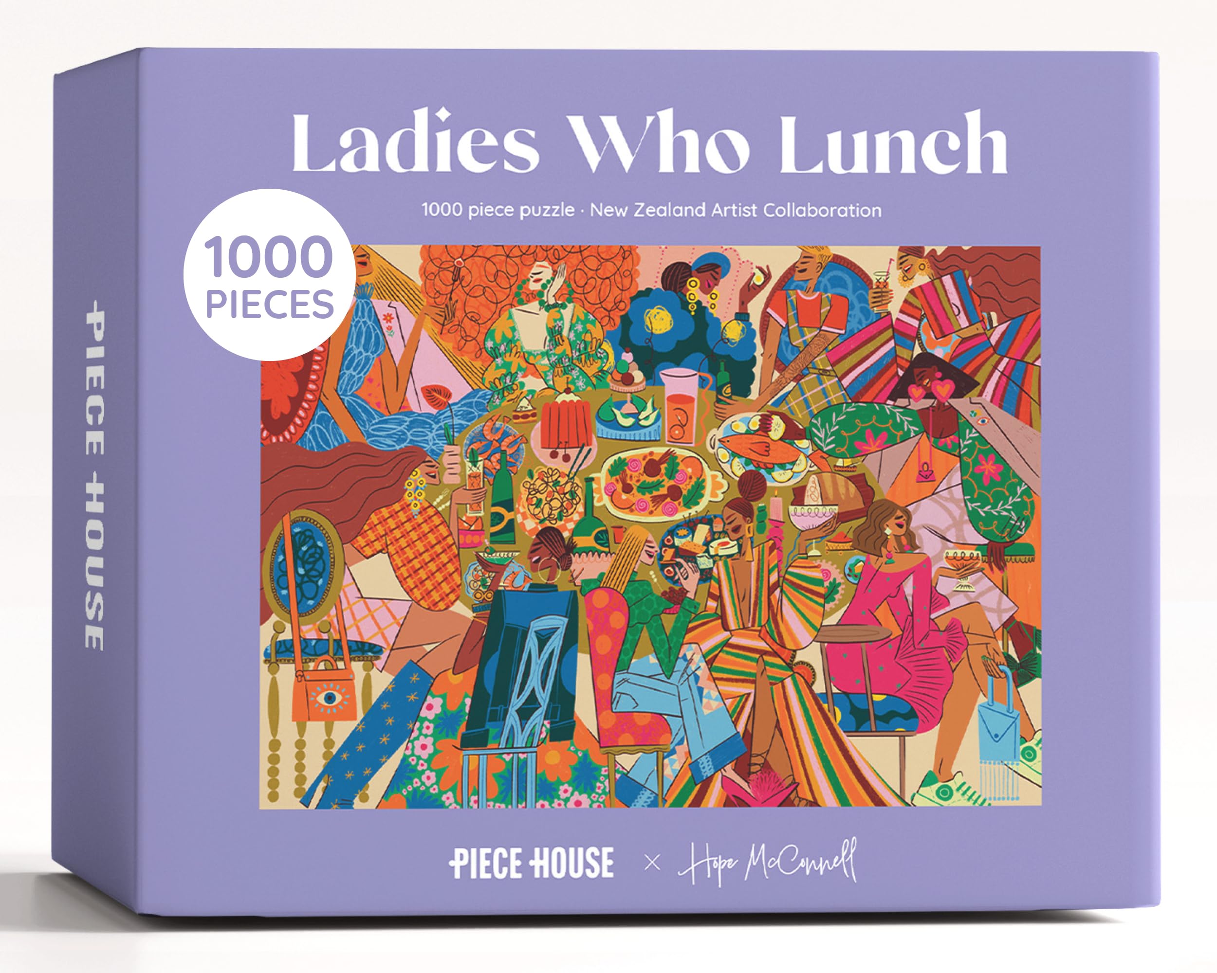 PieceHouse 1000 Piece Jigsaw Puzzle for Adults - Ladies Who Lunch by New Zealand Artist Hope McConnell