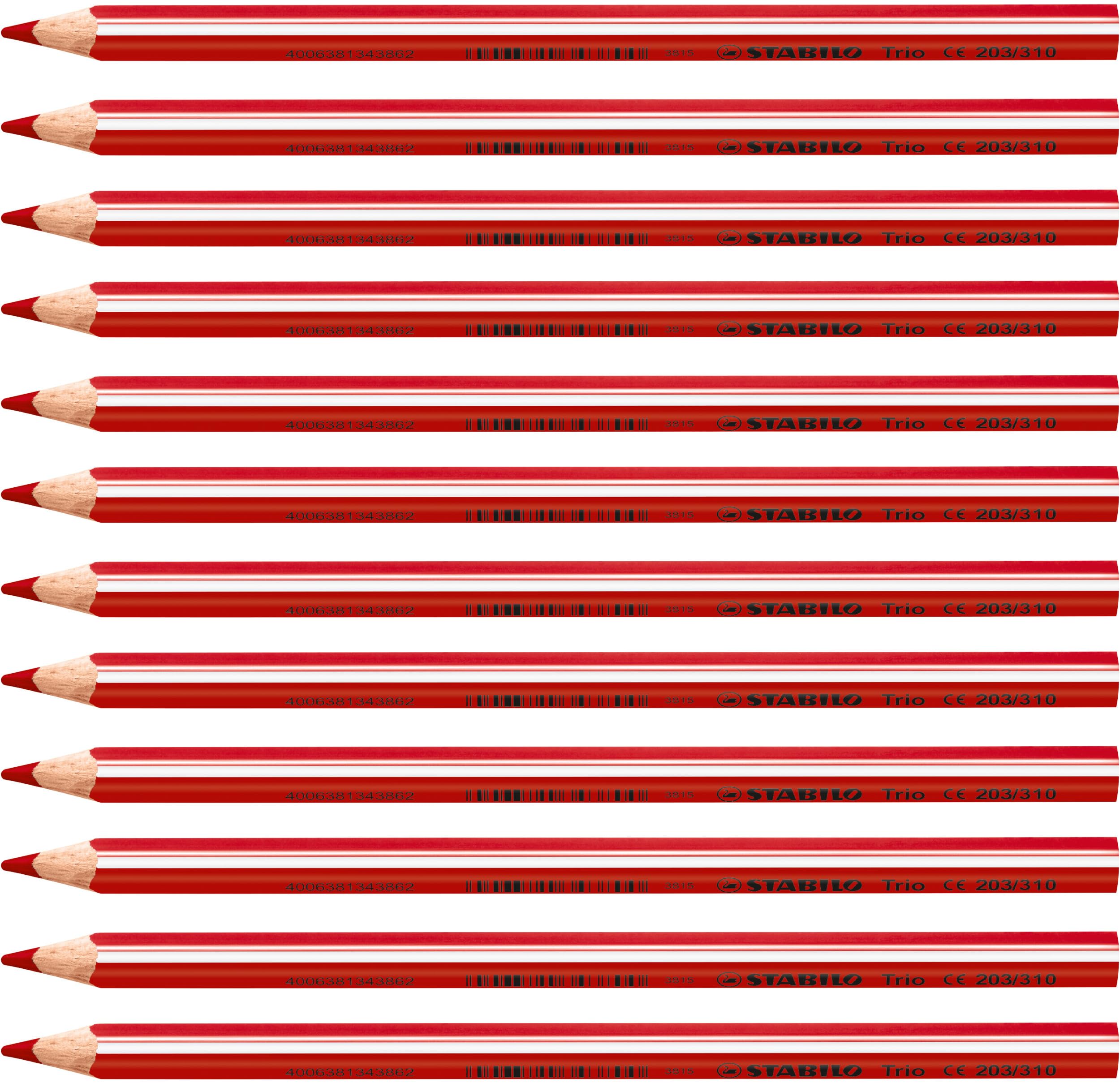 STABILO Colouring Pencil Trio Thick - Pack Of 12 - Red — image 1