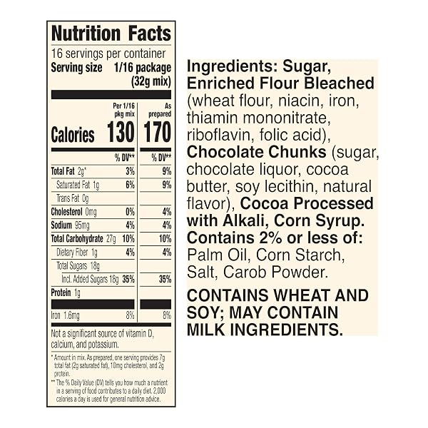 BETTY CROCKER SUPREME CHOCOLATE CHUNK BROWNIE MIX, 18 OZ