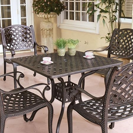 Amazon Com Darlee Nassau Cast Aluminum Patio Dining Set Seats 4 Outdoor And Patio Furniture Sets Garden Outdoor