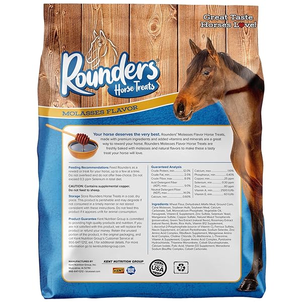 KENT NUTRITION GROUP-BSF 1240 MOLASSES ROUNDER’S HORSE TREAT, 30 OZ