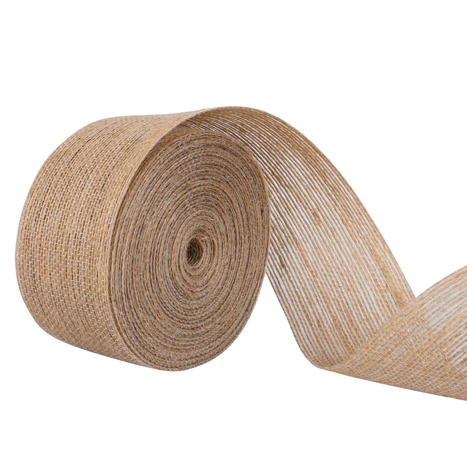 Hessian Ribbon for Gift Wrapping - 10m x 5cm Burlap Jute Ribbon for Christmas, New Year, Wedding, Birthday Parties