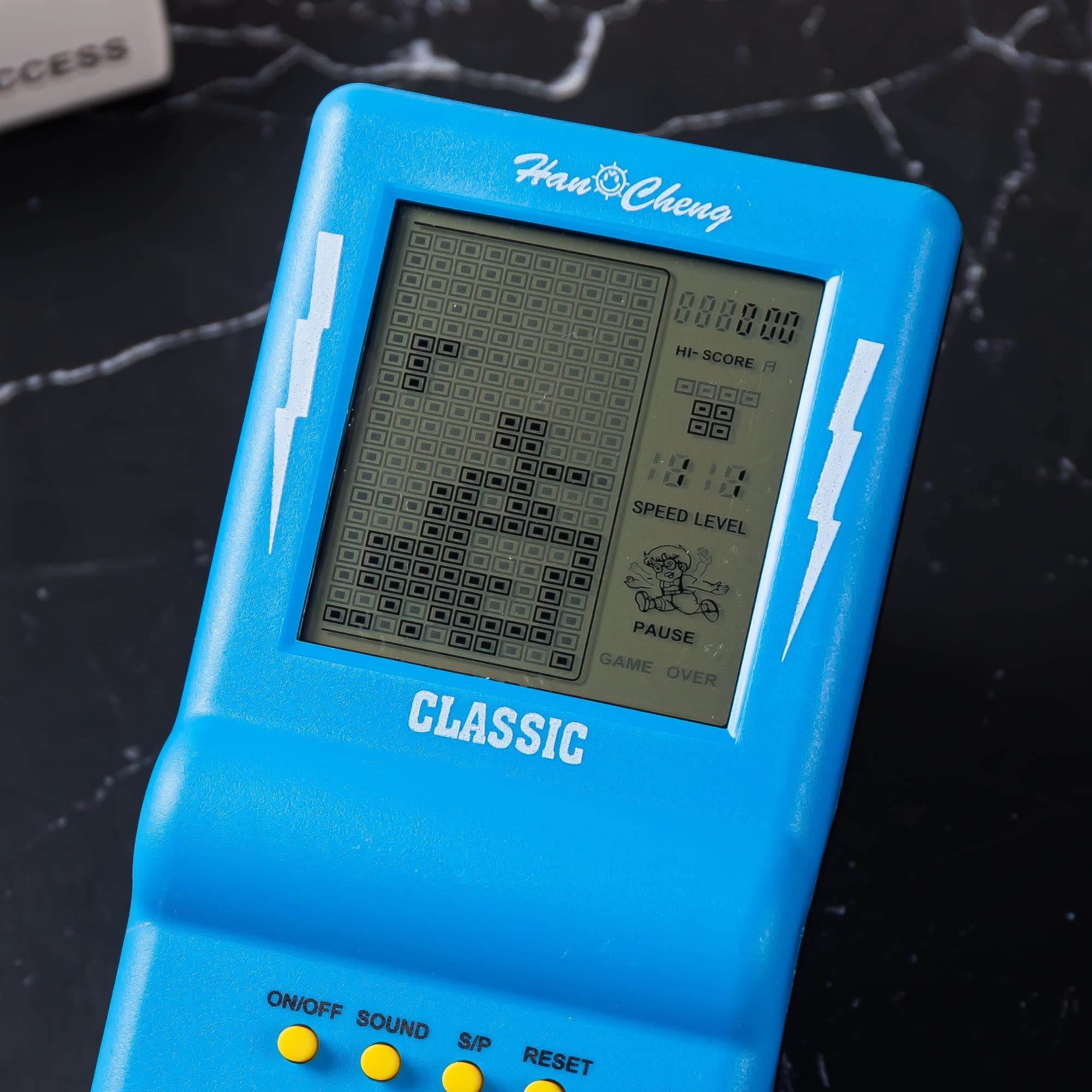 Brick Game Console, Retro Handheld Game Console,Tank/Racing/Building Block Game,3.5-inch Large Screen,Built-in 23 Games(Blue)