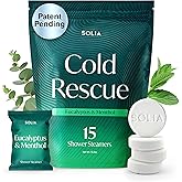 Solia Shower Steamers Eucalyptus and Menthol 15-Pack - Patent-Pending - Real Essential Oil Eucalyptus Shower Bombs Gift Set, Menthol Tablets, Spa Steamers Aromatherapy Selfcare Bath Gifts for Women