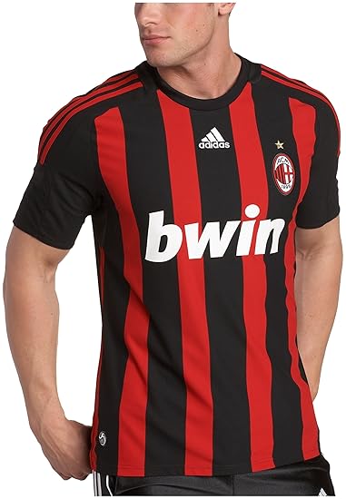red and black striped soccer jersey