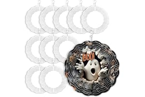WEFANIFY 10 Pack 10 inch Sublimation Wind Spinner Blanks, 2 Sided Printable Sublimation Stainless Steel Metal Wind Powered Kinetic Sculpture for Yard and Garden, Heat Press Transfer Sublimation Blank Products