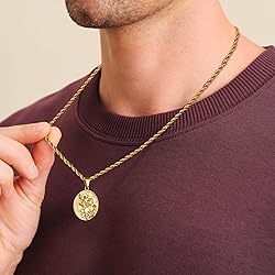 KRKC&CO Coin Necklace Pendant, Gold Medallion