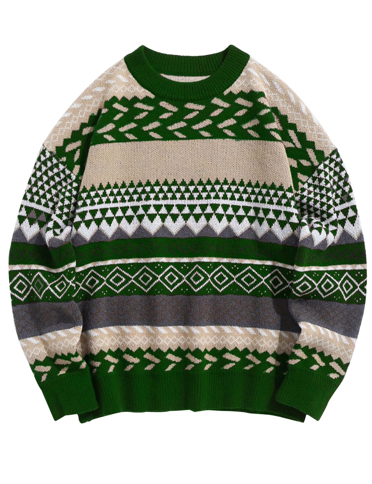 Flygo Men's Vintage Grandpa Sweater Crewneck