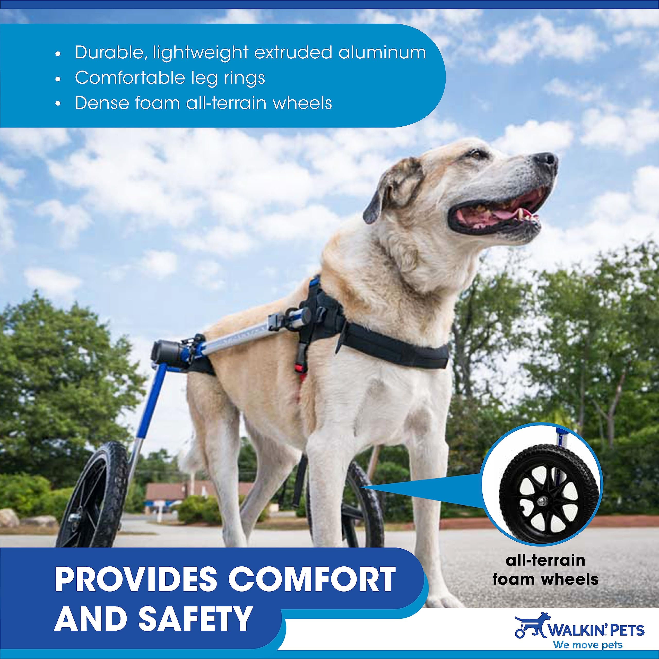 Walkin' Wheels Dog Wheelchair For Large Dogs 70180 Pounds