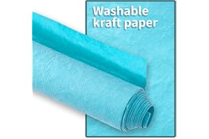 GONGZITEM Washable Kraft Paper Roll 16.9" x 58.5" – Sewable Kraft Paper Fabric for DIY Bag Making, Tote & Lunch Bags – Leathe