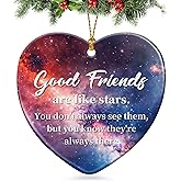 Good Friend Christmas Ornament for Best Friend,Sister Friendship Gifts for Women Sisters Soul Friends Bestie BBF,Ceramic Stars Keepsake Friendship Ornament Gift for Christmas Decoration Birthday Ideas
