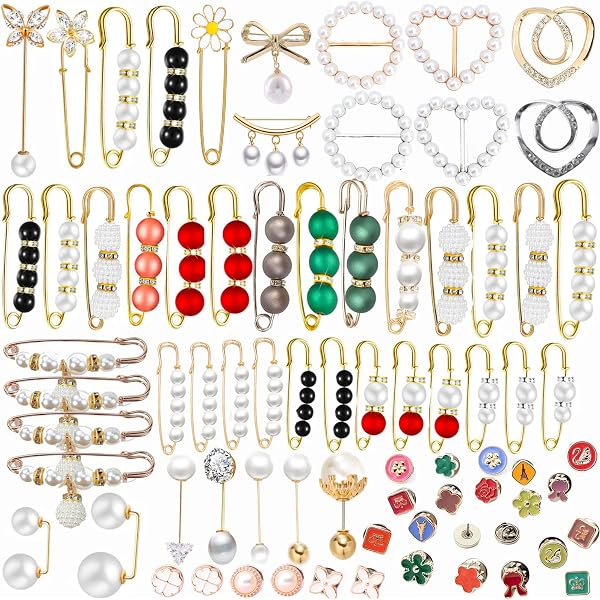 Sowaka 10 Pcs Shirt Brooch Pins For Women Vintage Elegant Various Style Brooch