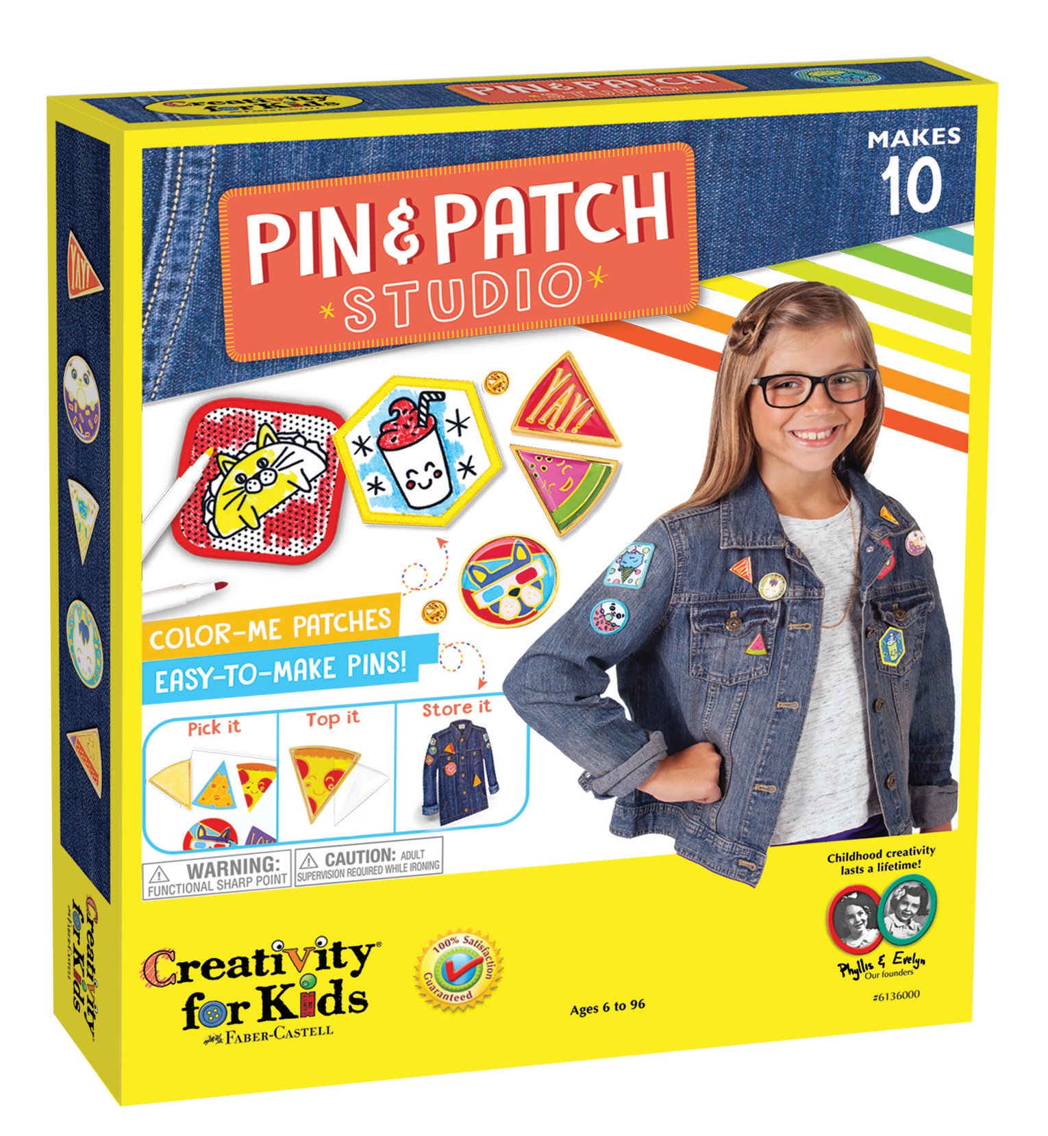 Creativity for KidsPin & Patch Studio, Design Your Own Iron-On Patches and Pins Craft Kit