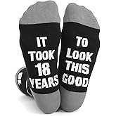 Bibalabili Men Fun Crews Socks for 40th 50th 60th Birthday Gifts, Men Funny Black Crew Cotton Socks