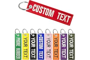 Personalized keychain, Customized Keyring Key Tags, Double Sided Embroidered Text/Number Tag, Unisex Key Accessories For Room