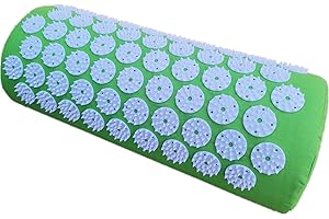 DoroSun Acupressure Pain Relief Massage Pillow Acupuncture Relaxation Massager for Neck Back Head, Relieves Body Muscle Stress, Green