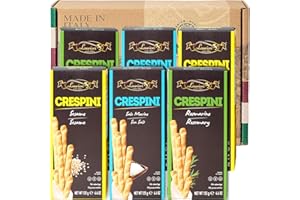 YAMEES Breadsticks - PACK OF 6 - Christmas Italian Food Gifts - Bread Stick Crackers - Grissini Freshly Baked From Italy - Kosher - Vegan - Perservatives Free - Assorted Flavors Sea Salt, Rosemary, Sesame - Breadstick Cracker Box In Bulk - Snack Sticks
