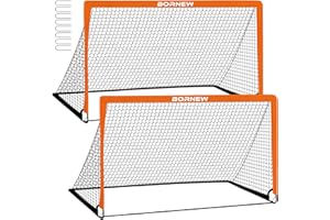 Kids Soccer Goal for Backyard Set - 2 Set of 6X4 FT Toddler Soccer Nets with 20ft Agility Ladder, Soccer Ball, Pop Up Portabl