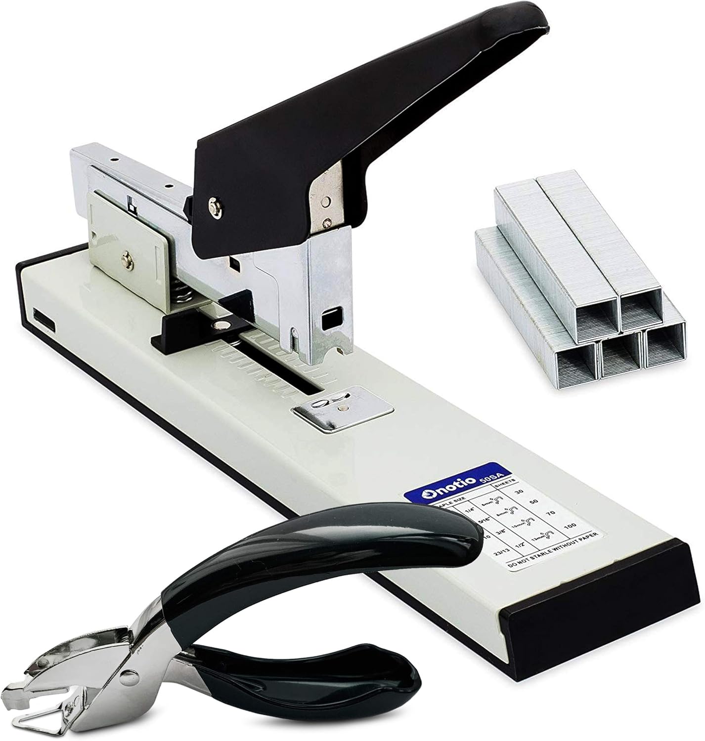 Onotio Heavy Duty 100 Sheet High Capacity Office Desk Stapler with 1000 Box Staples : Office Products