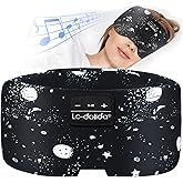 LC-dolida Sleep Mask with Bluetooth Headphones, Extra Large Silk Eye Mask for Sleeping Side Day Sleepers, Sleep Headphones Bluetooth 5.4 for Women Men with Thin Speaker, Blackout, Comfort, Microphone