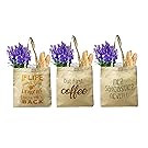 Earthwise Organic Cotton Reusable Grocery Bag Shopping Totes w/3 Cute and Funny Prints (3 Pack)
