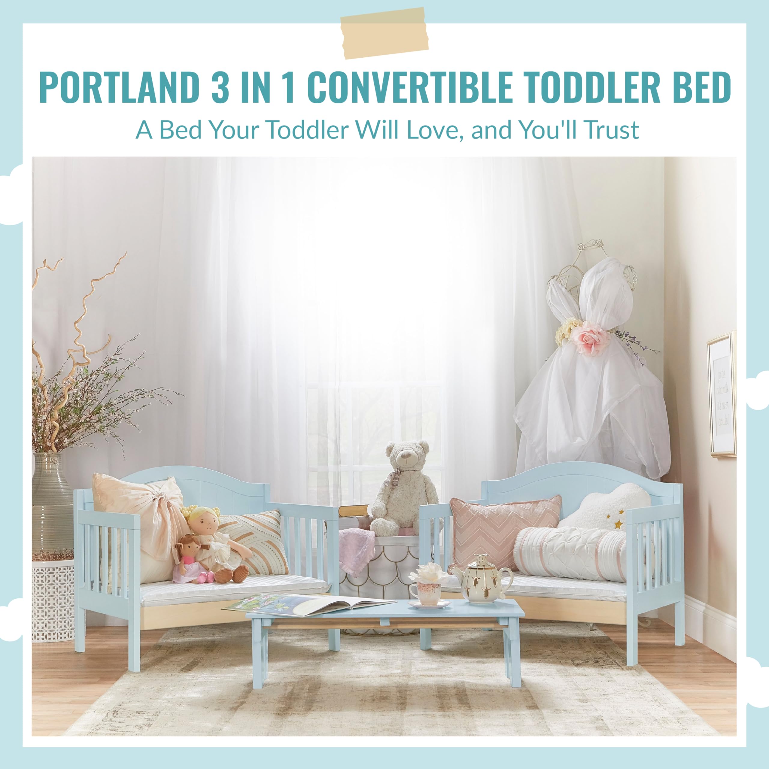 Carter's By DaVinci Benji Toddler Bed In Navy Blue – Greenguard Gold Certified, Low To Floor