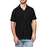 KARL LAGERFELD Mens Short Sleeve Button Front Collared Woven Dress