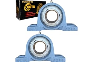 (2 Pack) Heavy Duty UCP210-32 Pillow Block Bearing, 2 inch Bore, Self-Alignment, Industrial Grade, Super Protective Seal, AIS