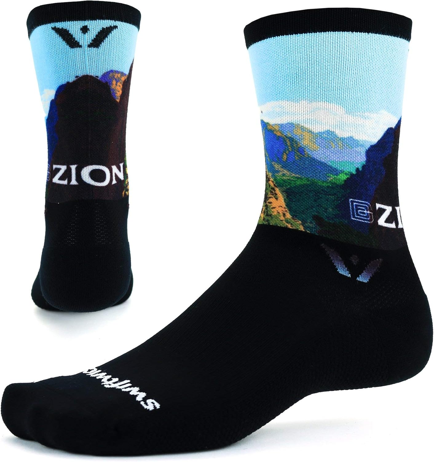 Swiftwick VISION SIX IMPRESSION Running and Cycling Socks, Stylish, High Performance Crew: Clothing