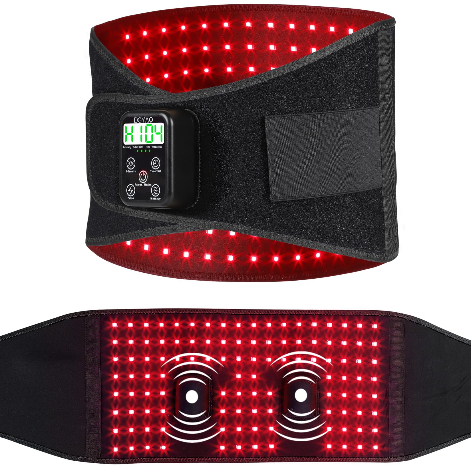 Photo 1 of TUOYR Cordless Red Light Therapy Belt for Back Pain Relief with 10000mAH Power Bank and Vibration Massager Device, Infrared Light Therapy Portable Wrap for Waist Body Lower Back Shoulder Thigh