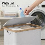 efluky 63L Slim Laundry Basket with Lid Collapsible with Removable Inner Bag view 2
