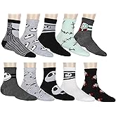 Disney NBC Women's Jack Skellington And Friends Shortie Crew Socks 10 Pack